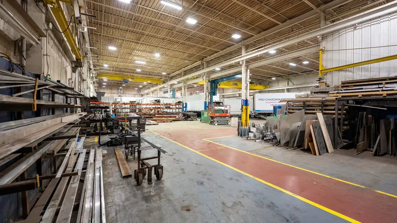 Aluminum stock on the shop floor