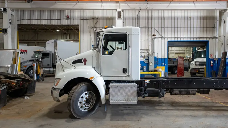 Cab and chassis waiting for a van body