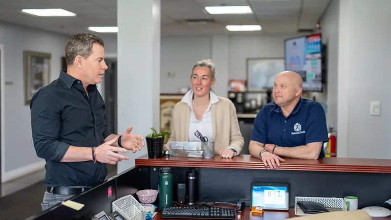 Team discussion in the office
