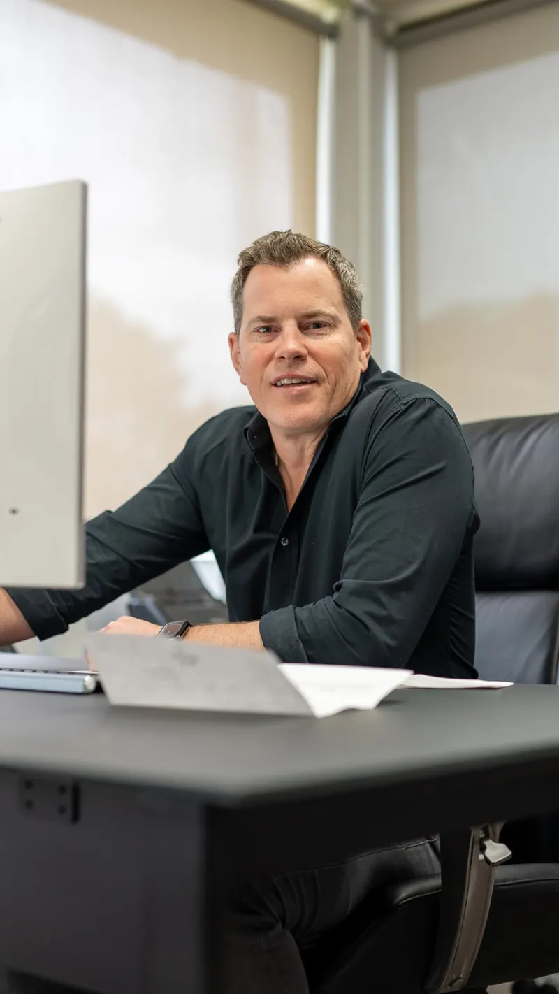 Team member at a desk