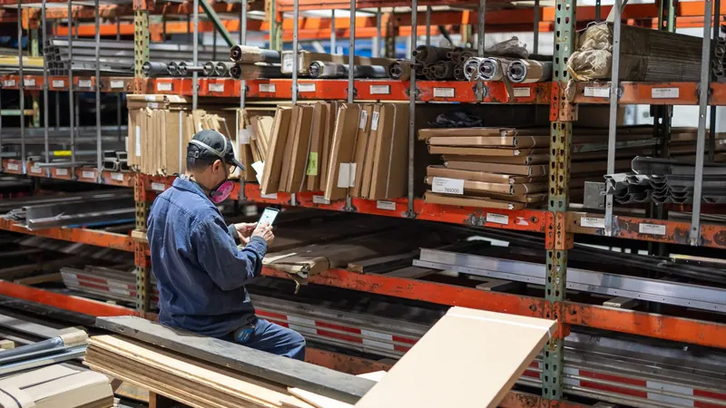 Parts department shelving